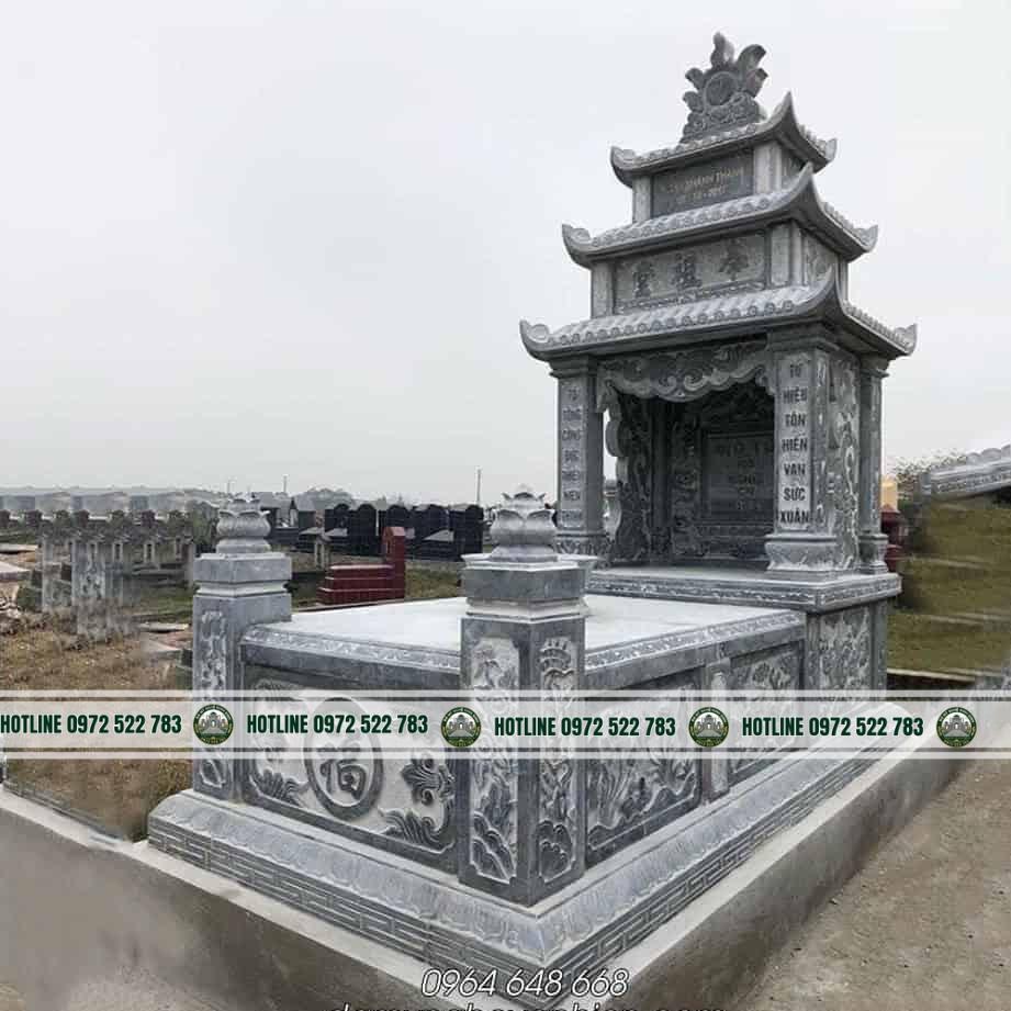 Mẫu Mộ Đá 3 Mái Đẹp – Tổng Hợp Hoa Văn Chạm Khắc Nổi Bật