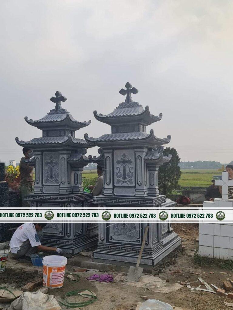  Mộ đá công giáo với thánh giá, hoa văn tôn giáo chạm khắc tinh xảo tại làng nghề Ninh Vân 20+ năm kinh nghiệm. Tư vấn miễn phí – gọi 0972 522 783.