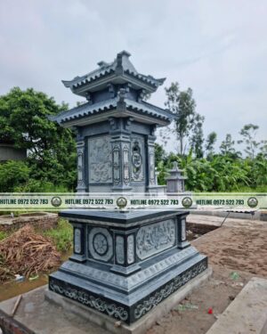 Mộ Đá 2 Mái – Kiểu Dáng Cân Đối, Bền Vững, Chuẩn Phong Thủy