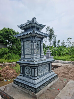 Mộ Đá 2 Mái – Kiểu Dáng Cân Đối, Bền Vững, Chuẩn Phong Thủy
