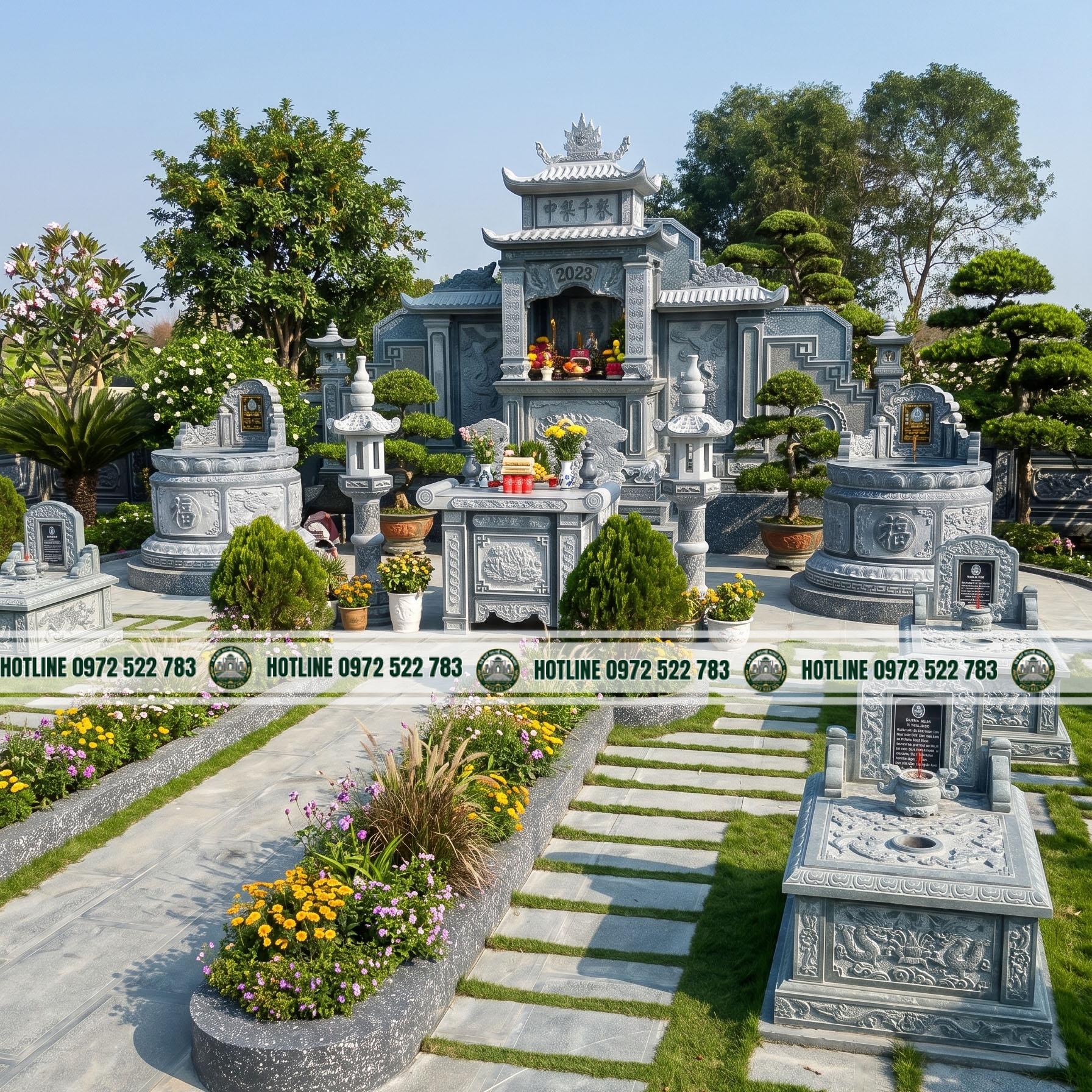 Khuon-vien-khu-lang-mo-da- Khu Lăng Mộ Gia Đình – Không Gian Thờ Cúng Trang Nghiêm Cho Cả Gia Đình