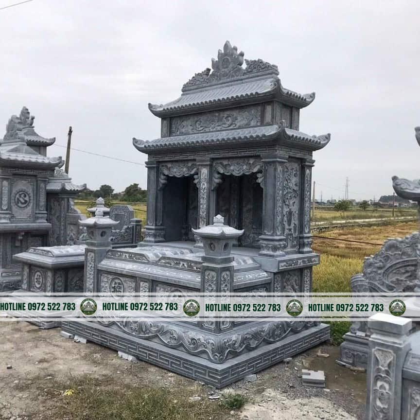 Mau-mo-da-2-mai-doi Mộ Đá 2 Mái – Kiểu Dáng Cân Đối, Bền Vững, Chuẩn Phong Thủy