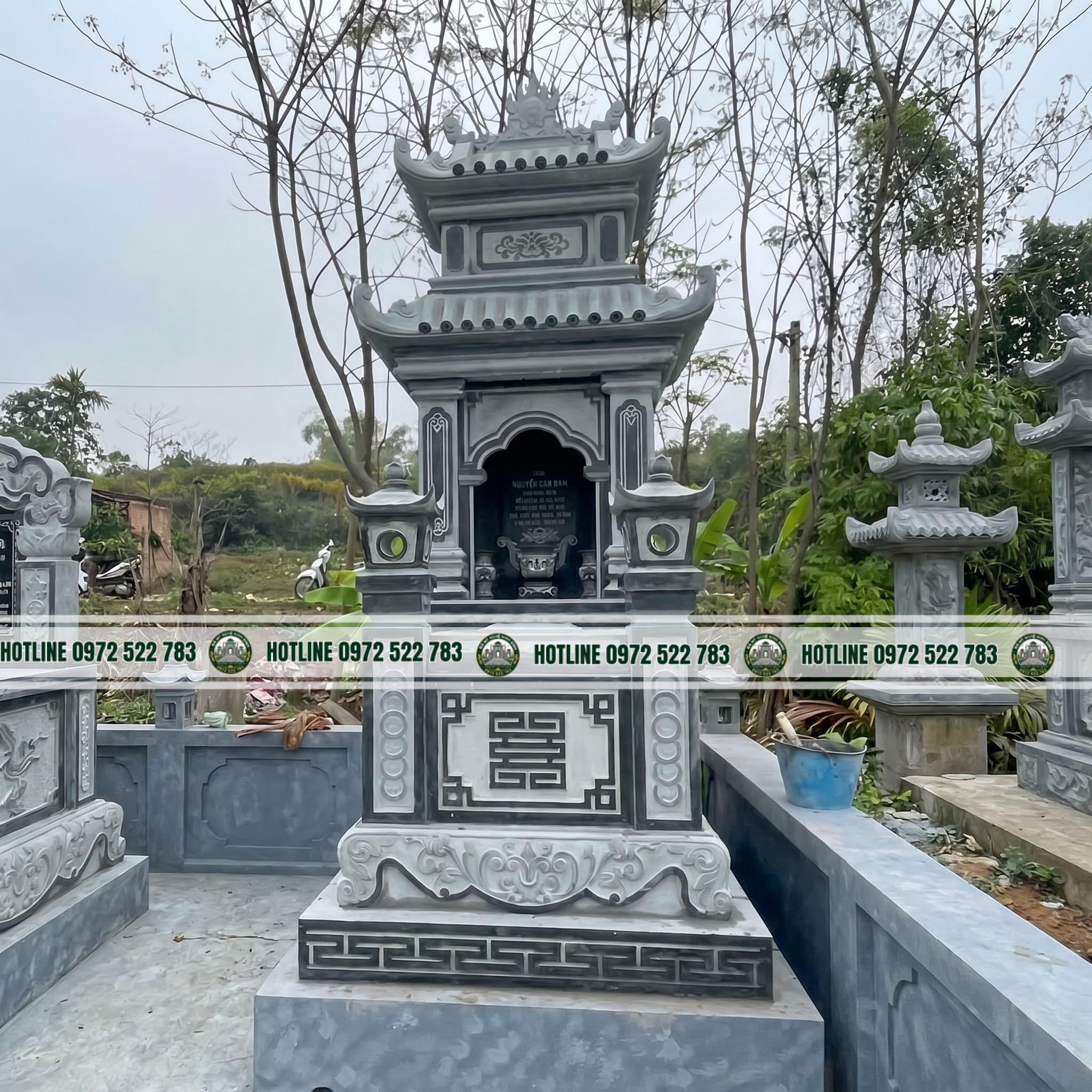 chinh-dien Mộ Đá 2 Mái – Kiểu Dáng Cân Đối, Bền Vững, Chuẩn Phong Thủy