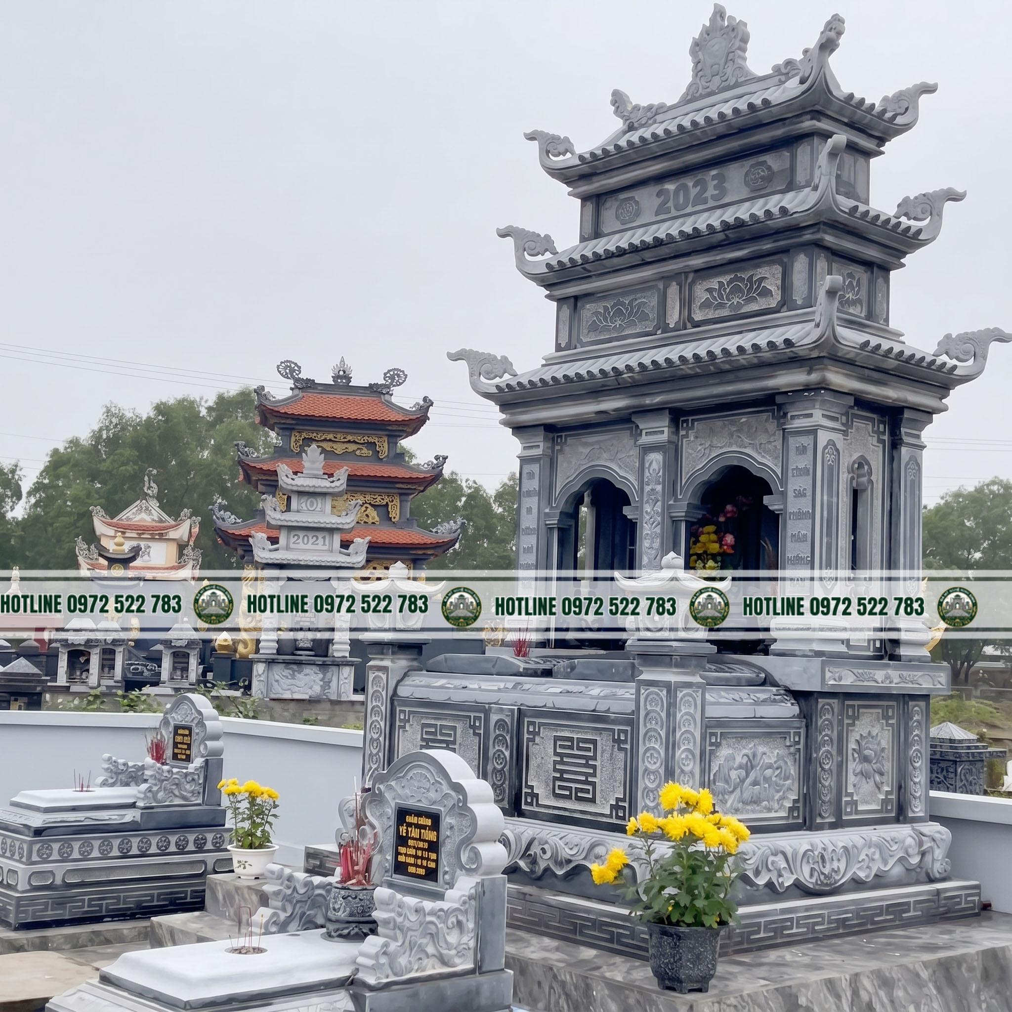 Mo-Da-Xanh-Tu-Nhien-Ba-Mai-Nguyen-Khoi-Cham-Chu-Tho-3 Mộ Đá 3 Mái – Kiến Trúc Bề Thế, Uy Nghi Cho Nơi An Nghỉ Tổ Tiên